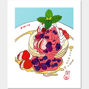 Strawberry Pancakes Posters and Art